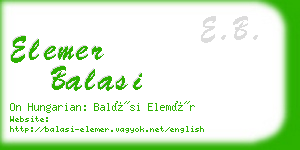 elemer balasi business card